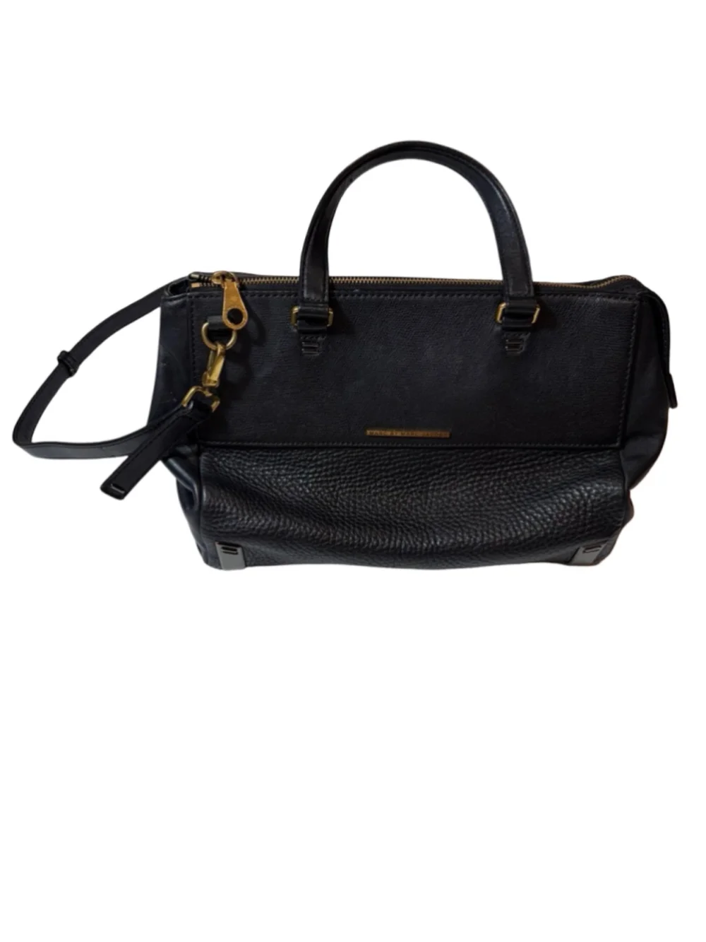 Marc by Marc Jacobs Black Leather Satchel Crossbody Shoulder Bag Gold Hardware
